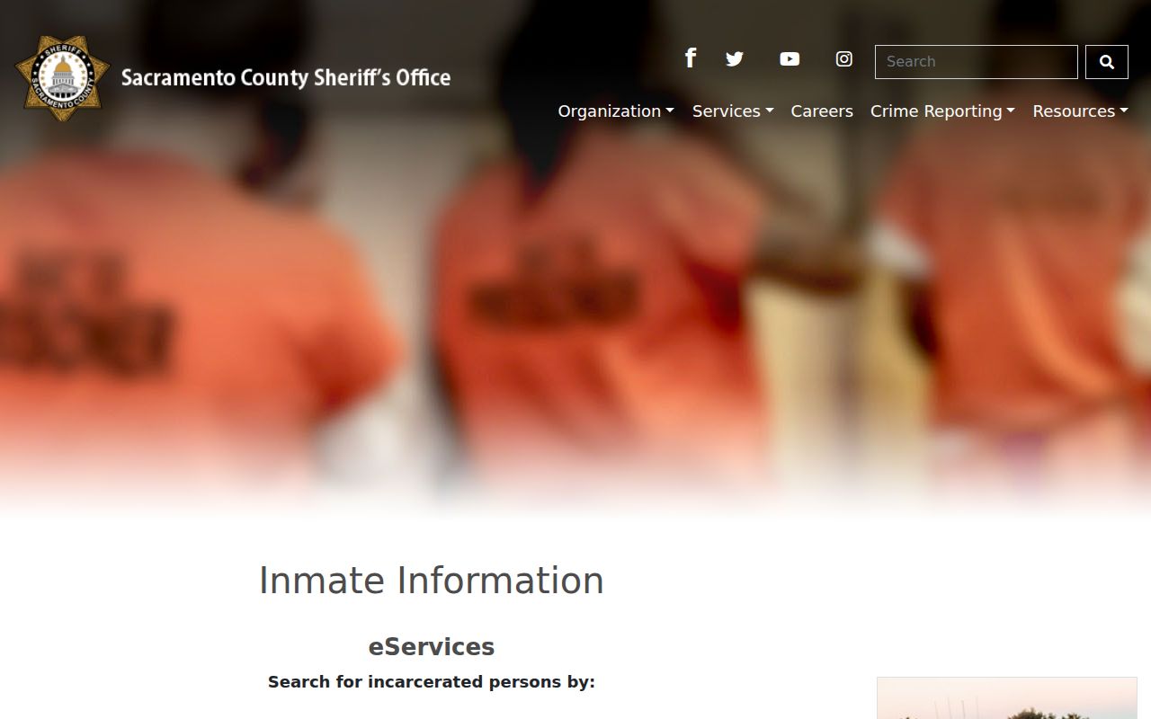 Folsom residents directory Sacramento Sheriff inmate information