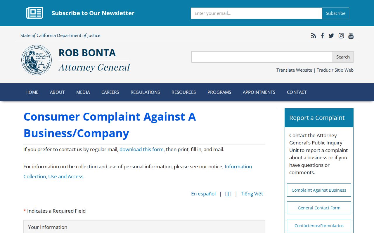 Folsom neighbors California consumer complaint channel