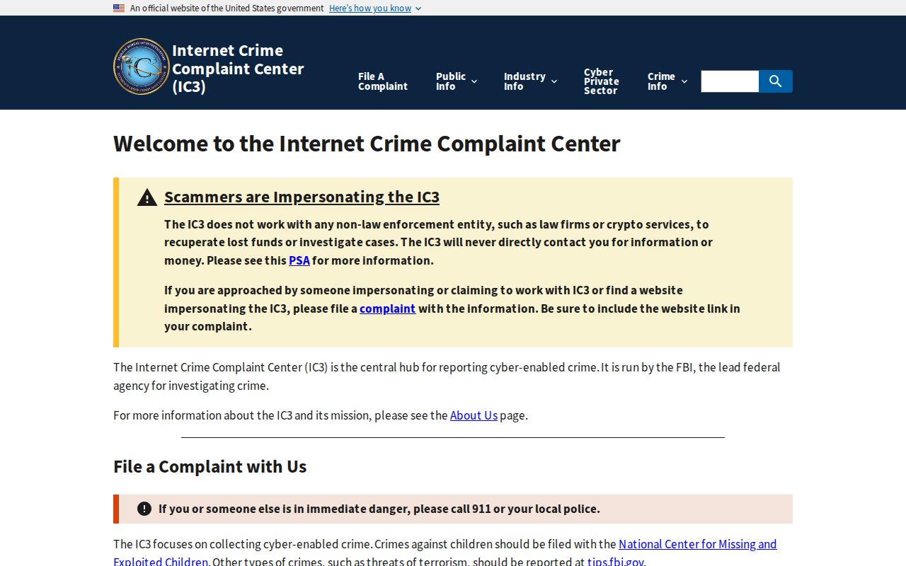 Folsom neighbors Internet Crime Complaint Center reporting