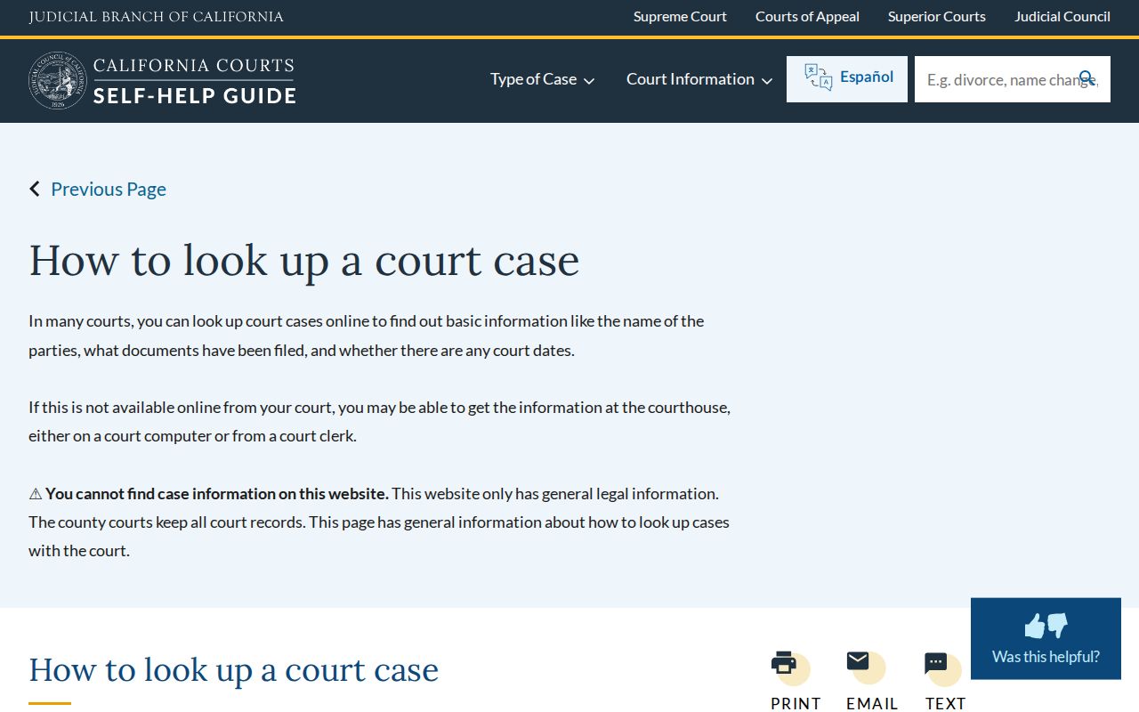 Folsom resident lookup California court case lookup guide