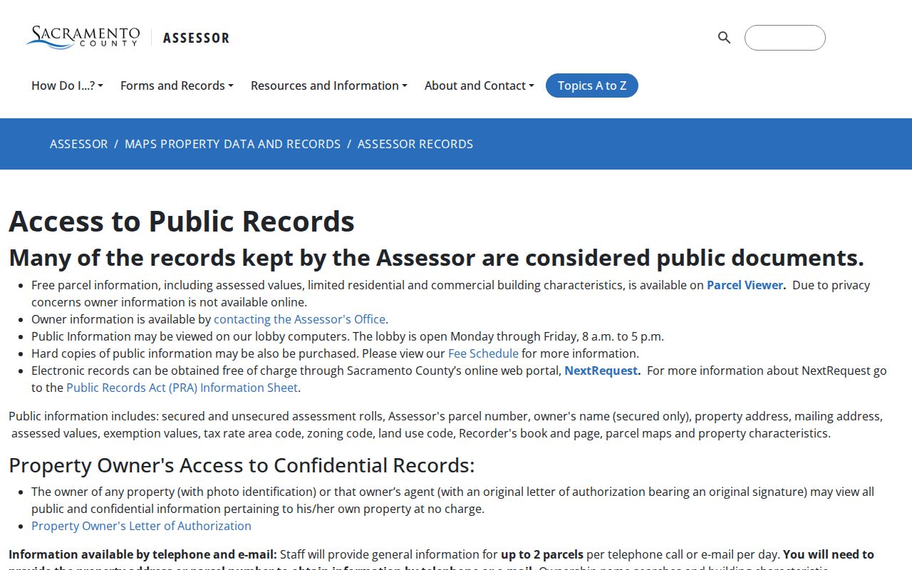 Folsom street directory Assessor public records owner and mailing access