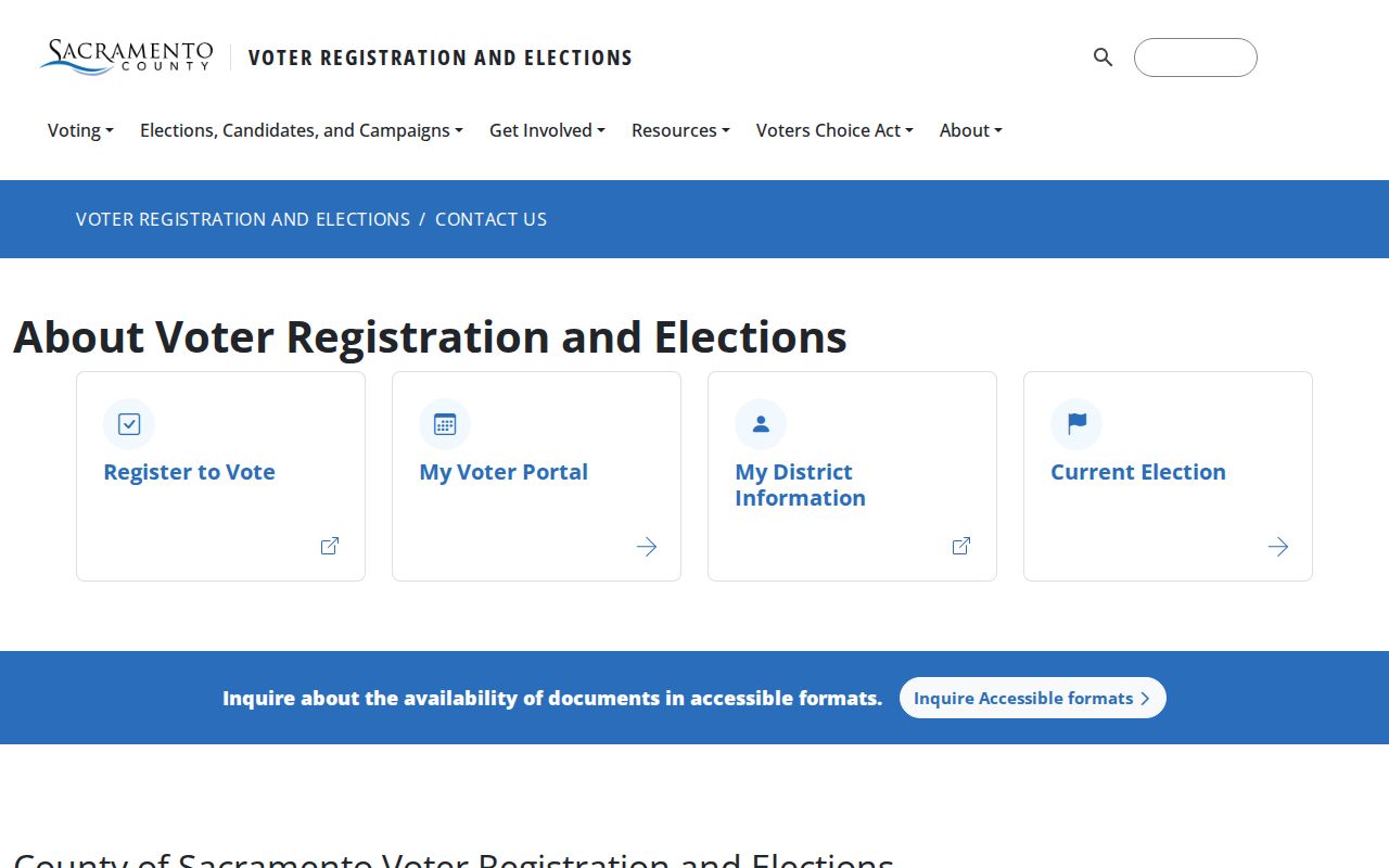 Folsom ZIP code directory Sacramento County Elections contact